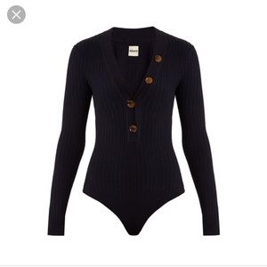 Khaite -Marisol Merino Wool Ribbed Bodysuit